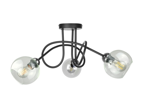 Lampa sufitowa 3xE27 EVIE BLACK/SILVER