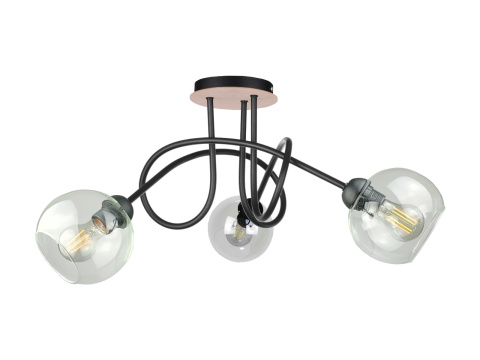 Lampa sufitowa 3xE27 EVIE BLACK/WOOD