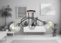 Lampa sufitowa 3xE27 EVIE BLACK/WOOD