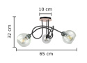 Lampa sufitowa 3xE27 EVIE BLACK/WOOD