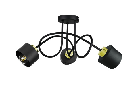 Lampa sufitowa 3xE27 SIMPLY BLACK/GOLD