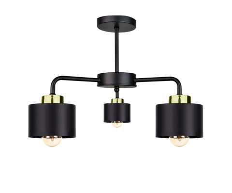 Lampa sufitowa 3xE27 SIMPLY BLACK/GOLD