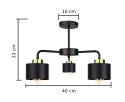 Lampa sufitowa 3xE27 SIMPLY BLACK/GOLD