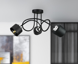 Lampa sufitowa 3xE27 SIMPLY BLACK/SILVER