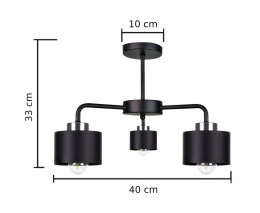 Lampa sufitowa 3xE27 SIMPLY BLACK/SILVER