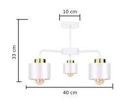 Lampa sufitowa 3xE27 SIMPLY WHITE/GOLD