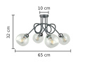 Lampa sufitowa 4xE27 EVIE BLACK/SILVER