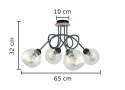 Lampa sufitowa 4xE27 EVIE BLACK/WOOD