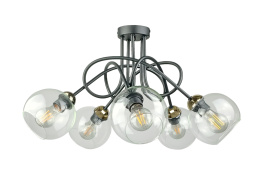 Lampa sufitowa 5xE27 EVIE BLACK/GOLD