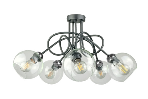 Lampa sufitowa 5xE27 EVIE BLACK/SILVER