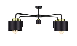 Lampa sufitowa 5xE27 SIMPLY BLACK/GOLD