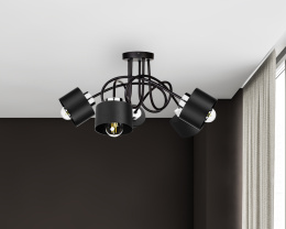 Lampa sufitowa 5xE27 SIMPLY BLACK/SILVER