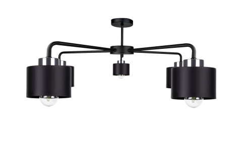 Lampa sufitowa 5xE27 SIMPLY BLACK/SILVER