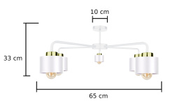 Lampa sufitowa 5xE27 SIMPLY WHITE/GOLD