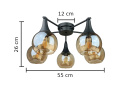 Lampa sufitowa 5xE27 STAR HONEY BLACK