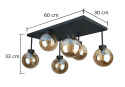 Lampa sufitowa 6xE27 Dea Black/Honey