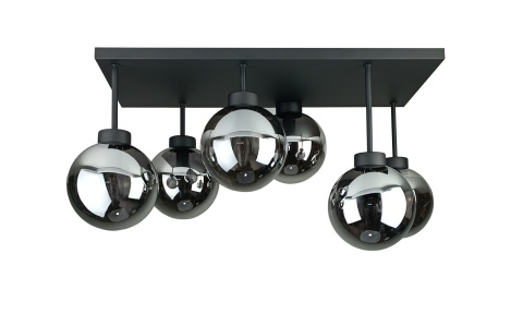 Lampa sufitowa 6xE27 Dea Black/Smoky