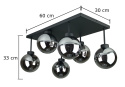 Lampa sufitowa 6xE27 Dea Black/Smoky