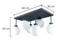 Lampa sufitowa 6xE27 Dea Black/White