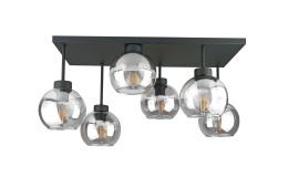 Lampa sufitowa 6xE27 Nessa Black/Clear