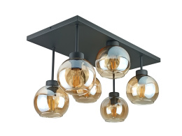 Lampa sufitowa 6xE27 Nessa Black/Honey