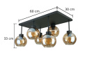 Lampa sufitowa 6xE27 Nessa Black/Honey