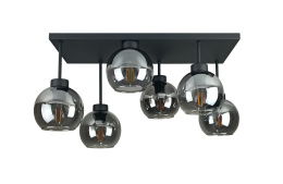 Lampa sufitowa 6xE27 Nessa Black/Smoky