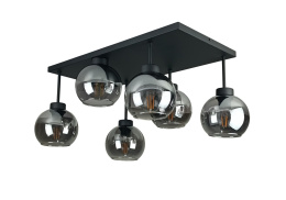 Lampa sufitowa 6xE27 Nessa Black/Smoky