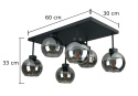 Lampa sufitowa 6xE27 Nessa Black/Smoky