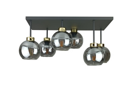 Lampa sufitowa 6xE27 Nessa Gold/Smoky