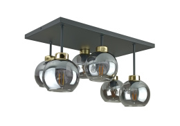 Lampa sufitowa 6xE27 Nessa Gold/Smoky