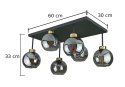 Lampa sufitowa 6xE27 Nessa Gold/Smoky