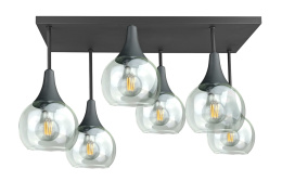 Lampa sufitowa 6xE27 Soma Black/Clear