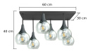 Lampa sufitowa 6xE27 Soma Black/Clear