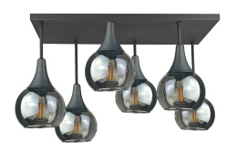 Lampa sufitowa 6xE27 Soma Black/Smoky