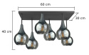 Lampa sufitowa 6xE27 Soma Black/Smoky