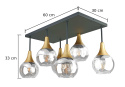 Lampa sufitowa 6xE27 Soma Gold/Clear