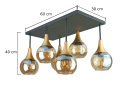 Lampa sufitowa 6xE27 Soma Gold/Honey