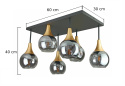 Lampa sufitowa 6xE27 Soma Gold/Smoky