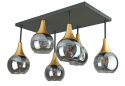 Lampa sufitowa 6xE27 Soma Gold/Smoky