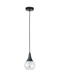 Lampa wisząca 1xE27 LACRIMA CLEAR BLACK