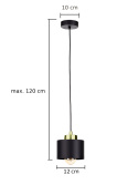 Lampa wisząca 1xE27 SIMPLY BLACK/GOLD