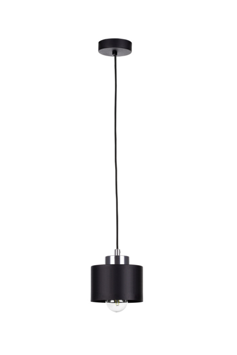 Lampa wisząca 1xE27 SIMPLY BLACK/SILVER