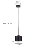 Lampa wisząca 1xE27 SIMPLY BLACK/SILVER