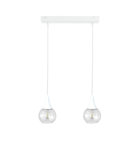 Lampa wisząca 2xE27 LACRIMA CLEAR WHITE