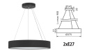 Lampa wisząca 2xE27 Madera Long L Black