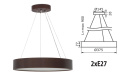 Lampa wisząca 2xE27 Madera Long L Wenge