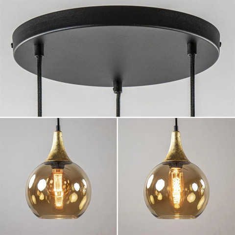 Lampa wisząca 3xE27 CALLISTO BLACK /GOLD