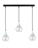 Lampa wisząca 3xE27 LACRIMA CLEAR BLACK/SILVER