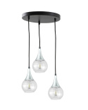 Lampa wisząca 3xE27 LACRIMA CLEAR BLACK/SILVER